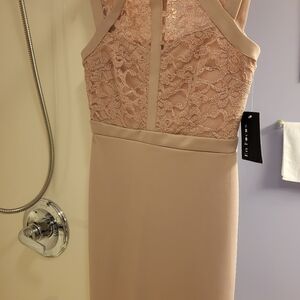 NWT EN FOCUS Lipsy Backless Lace Dress in Soft Pink